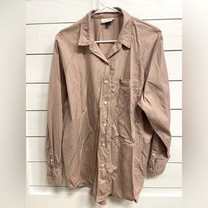 Universal Thread Oversized Long Sleeve Button Down Shirt Mauve Size Large